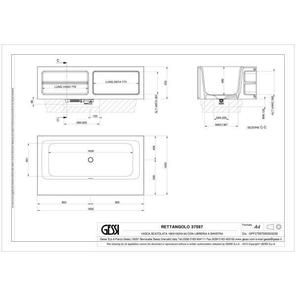 Gessi-RETTANGOLO-BATH-37597-Wolnostojaca-wanna-z-Cristalplant®-matowa-biel-180x100xh55-cm-z-boczna-sciana-wiele-kolorow-rys-techniczny.jpg RETTANGOLO BATH 37597 rysunek techniczny
