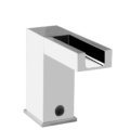 Gessi RETTANGOLO COLOUR 30542 Bateria umywalkowa elektroniczna bezdotykowa na podczerwien z podswietleniem zmieniajacym kolor w zaleznosci od temperatury wody wiele kolorow 031 Chrom