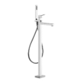 Gessi RETTANGOLO K 46189 53128 Bateria wannowa wolnostojaca element posadzkowy i element zewnetrzny wiele kolorow 031 Chrom 149 Finox 299 Czarny XL 706 Czarny Metal PVD 030 Miedź PVD 707 Czarny metal szczotkowany PVD 708 Miedź szczotkowana PVD