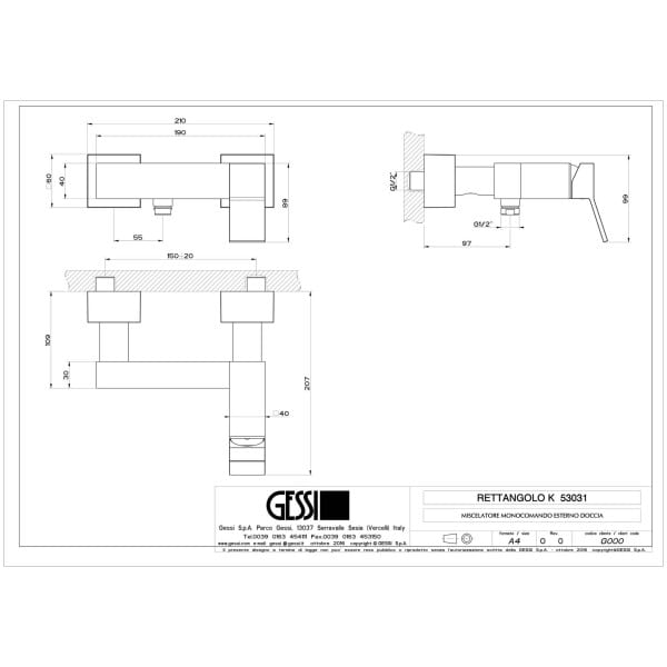 Gessi-RETTANGOLO-K-53031-Bateria-prysznicowa-natynkowa-wiele-kolorow-rys-techniczny.jpg RETTANGOLO K 53031 rysunek techniczny