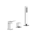 Gessi RETTANGOLO K 53043 Bateria wannowa 3 otworowa z przelacznikiem przylacza 1 2 waz prysznicowy 15 m wyciagana sluchawka prysznicowa wiele kolorow 031 Chrom 149 Finox 299 Czarny XL 706 Czarny Metal PVD 030 Miedź PVD 707 Czarny metal szczotkowany PVD 708 Miedź szczotkowana PVD
