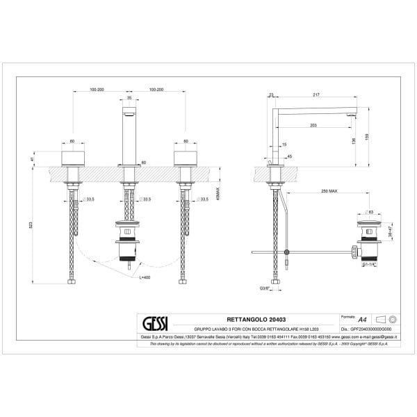 Gessi-RETTANGOLO-T-20403-Bateria-umywalkowa-trzyotworowa-z-wylewka-o-wysokosci-158-mm-odplywem-1-1-4-i-przylaczem-1-2-wiele-kolorow-rys-techniczny.jpg RETTANGOLO T 20403 rysunek techniczny