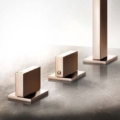 Gessi RETTANGOLO T 20405 Bateria umywalkowa trzyotworowa z wylewka o wysokosci 308 mm odplywem 1 1 4 i przylaczem 1 2 wiele kolorow 031 Chrom 149 Finox 299 Czarny XL 706 Czarny Metal PVD 030 Miedź PVD 707 Czarny metal szczotkowany PVD 708 Miedź szczotkowana PVD