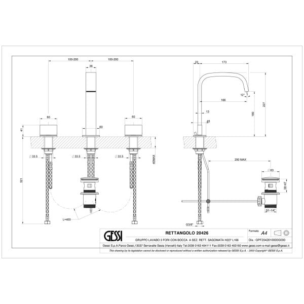 Gessi-RETTANGOLO-T-20426-Bateria-umywalkowa-trzyotworowa-z-wylewka-o-wysokosci-227-mm-odplywem-1-1-4-i-przylaczem-1-2-wiele-kolorow-rys-techniczny.jpg RETTANGOLO T 20426 rysunek techniczny