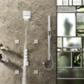 Gessi RETTANGOLO WELLNESS 43105 43216 Bateria termostatyczna podtynkowa 3 obiegowa high capacity przylacza 3 4 wiele kolorow 031 Chrom 149 Finox 299 Czarny XL 706 Czarny Metal PVD 030 Miedź PVD 707 Czarny metal szczotkowany PVD 708 Miedź szczotkowana PVD