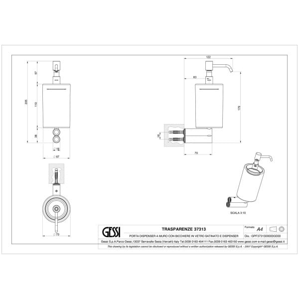 Gessi-RIFLESSI-TRASPARENZE-ACCESSORIES-37313-Dozownik-mydla-nascienny-z-satynowanym-szklem-wiele-kolorow-rys-techniczny.jpg RIFLESSI TRASPARENZE ACCESSORIES 37313 rysunek techniczny