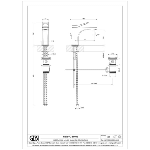 Gessi-RILIEVO-59005-Bateria-umywalkowa-z-korkiem-automatycznym-wiele-kolorow-rys-techniczny.jpg RILIEVO 59005 rysunek techniczny