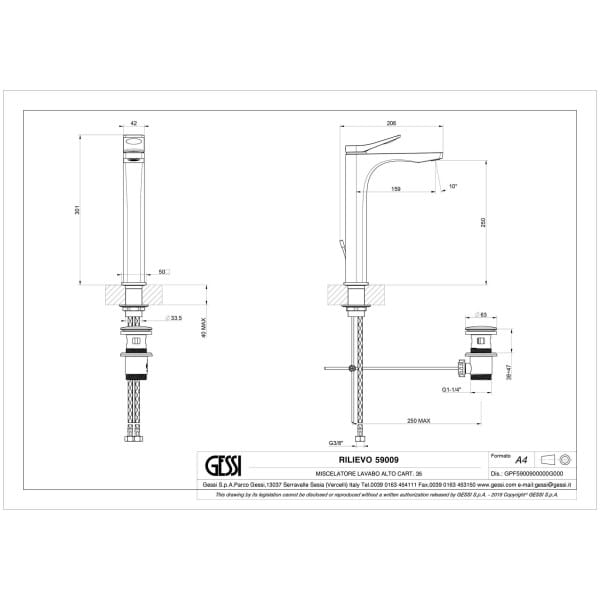 Gessi-RILIEVO-59009-Bateria-umywalkowa-nablatowa-z-korkiem-automatycznym-wiele-kolorow-rys-techniczny.jpg RILIEVO 59009 rysunek techniczny