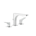 Gessi RILIEVO 59011 Bateria umywalkowa trzyotworowa z wylewka korkiem automatycznym wiele kolorow 031 Chrom 149 Finox 279 Biały CN 299 Czarny XL 706 Czarny Metal PVD 030 Miedź PVD 707 Czarny metal szczotkowany PVD 708 Miedź szczotkowana PVD
