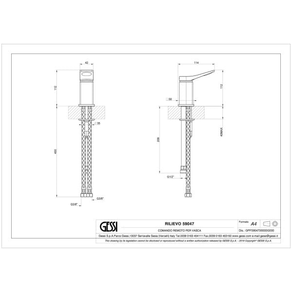 Gessi-RILIEVO-59047-Mieszacz-nablatowy-wiele-kolorow-rys-techniczny.jpg RILIEVO 59047 rysunek techniczny