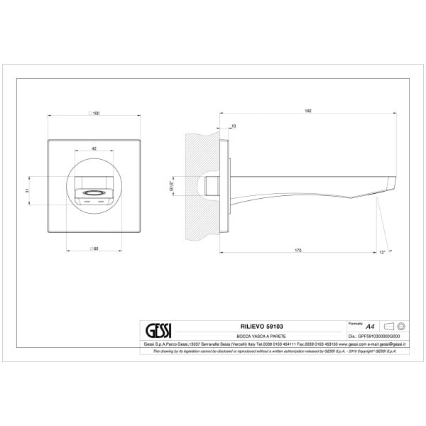 Gessi-RILIEVO-59103-Wylewka-wannowa-wiele-kolorow-rys-techniczny.jpg RILIEVO 59103 rysunek techniczny