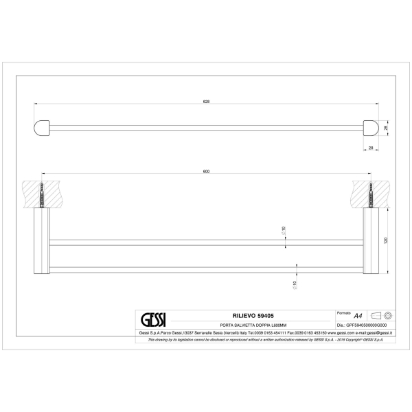 Gessi-RILIEVO-ACCESSORIES-59405-Wieszak-scienny-na-reczniki-podwojny-wiele-kolorow-rys-techniczny.jpg RILIEVO ACCESSORIES 59405 rysunek techniczny