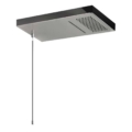 Gessi SEGNI 32862 Deszczownica wielofunkcyjna z funkcja deszczu kaskady RAINFALL WATERFALL RETTANGOLO wersja do montazu sciennego z przelaczni wiele kolorow 238 Polerowana lustrzana stal