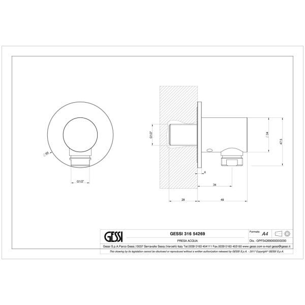 Gessi-SHOWER316-54269-Przylacze-weza-prysznicowego-1-2-wiele-kolorow-rys-techniczny.jpg SHOWER316 54269 rysunek techniczny