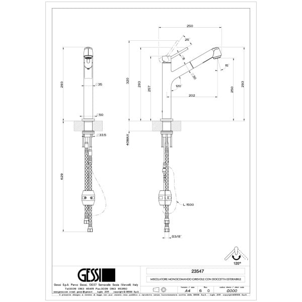 Gessi-THALIUM-23547-Bateria-kuchenna-jednouchwytowa-z-wyciagana-wylewka-wiele-kolorow-rys-techniczny.jpg THALIUM 23547 rysunek techniczny
