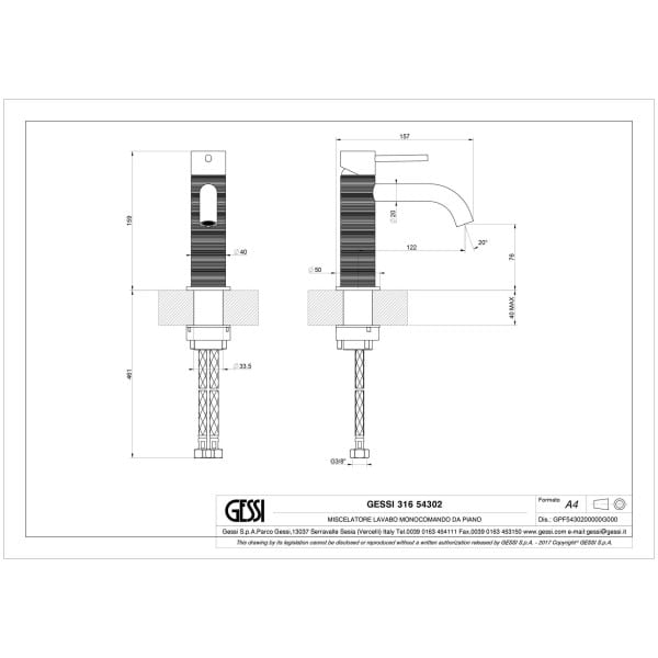 Gessi-TRAME-54302-Bateria-umywalkowa-wiele-kolorow-rys-techniczny.jpg TRAME 54302 rysunek techniczny