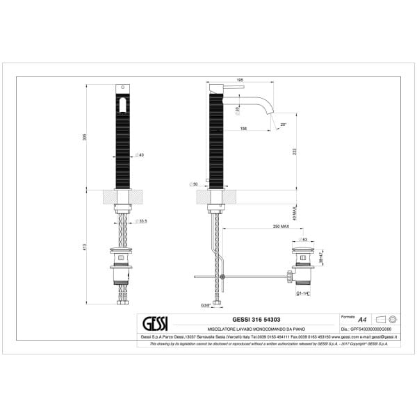 Gessi-TRAME-54303-Bateria-umywalkowa-nablatowa-z-korkiem-automatycznym-wiele-kolorow-rys-techniczny.jpg TRAME 54303 rysunek techniczny