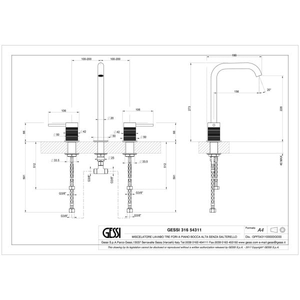Gessi-TRAME-54311-Bateria-umywalkowa-trzyotworowa-z-wylewka-wiele-kolorow-rys-techniczny.jpg TRAME 54311 rysunek techniczny