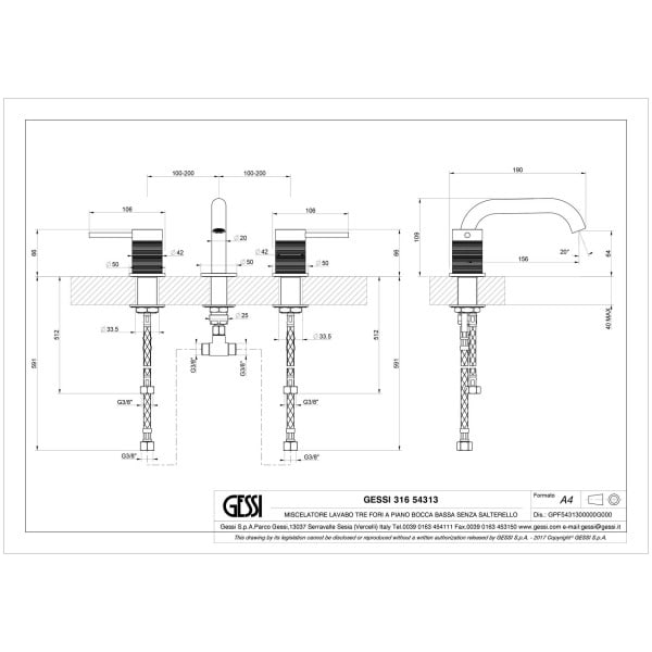 Gessi-TRAME-54313-Bateria-umywalkowa-trzyotworowa-z-wylewka-wiele-kolorow-rys-techniczny.jpg TRAME 54313 rysunek techniczny