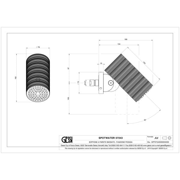 Gessi-TRAME-57243-Deszczownica-scienna-regulowana-z-antilimestone-przylacze-1-2-wiele-kolorow-rys-techniczny.jpg TRAME 57243 rysunek techniczny