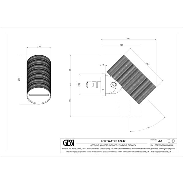 Gessi-TRAME-57247-Deszczownica-scienna-regulowana-z-antilimestone-przylacze-1-2-wiele-kolorow-rys-techniczny.jpg TRAME 57247 rysunek techniczny