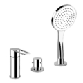 Gessi TRASPARENZE 34243 Bateria wannowa 3 otworowa z przelacznikiem przylacza 1 2 waz prysznicowy 15 m wyciagana sluchawka prysznicowa wiele kolorow 031 Chrom